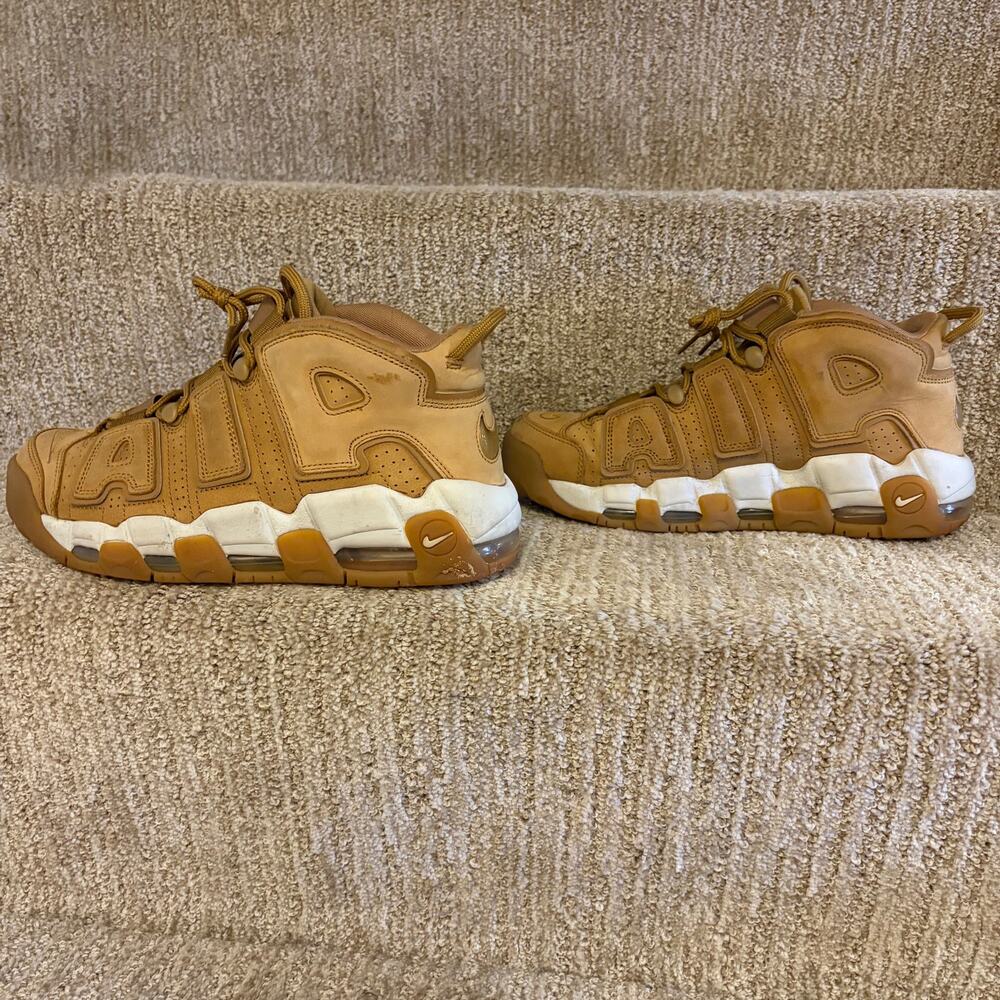 NIKE More Uptempo '96 Premium Wheat Flax Brown White 2017 Men’s Size 7.5 Shoes